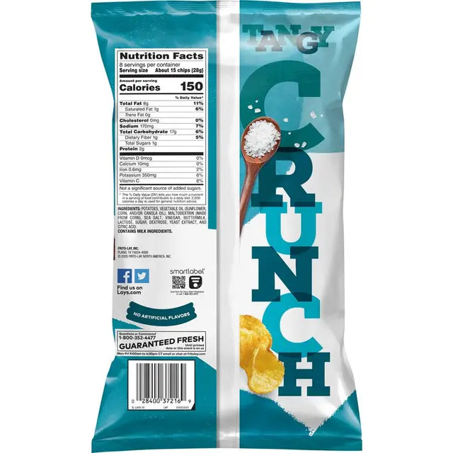 Lay's® Kettle Cooked Sea Salt & Vinegar Flavored Potato Chips