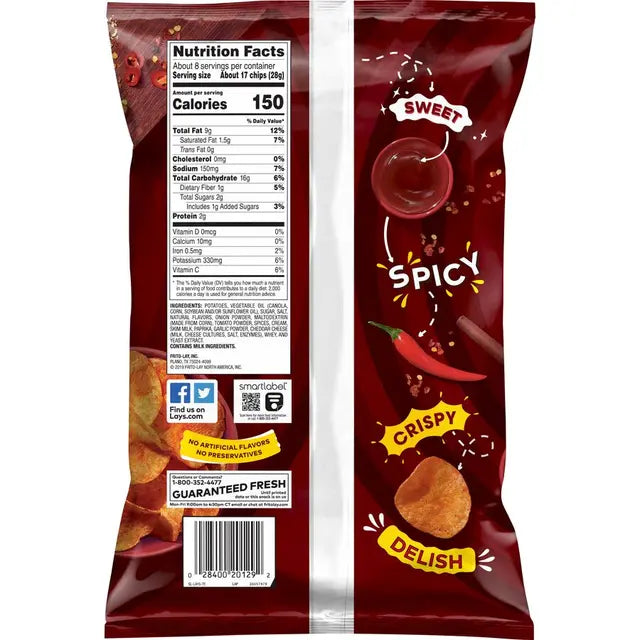 Lay's® Sweet Southern Heat Barbecue Flavored Potato Chips